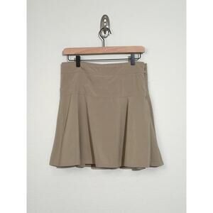 Athleta Wherever Skort 6 Tan/Khaki Travel Tennis A-Line Lightweight Preppy
